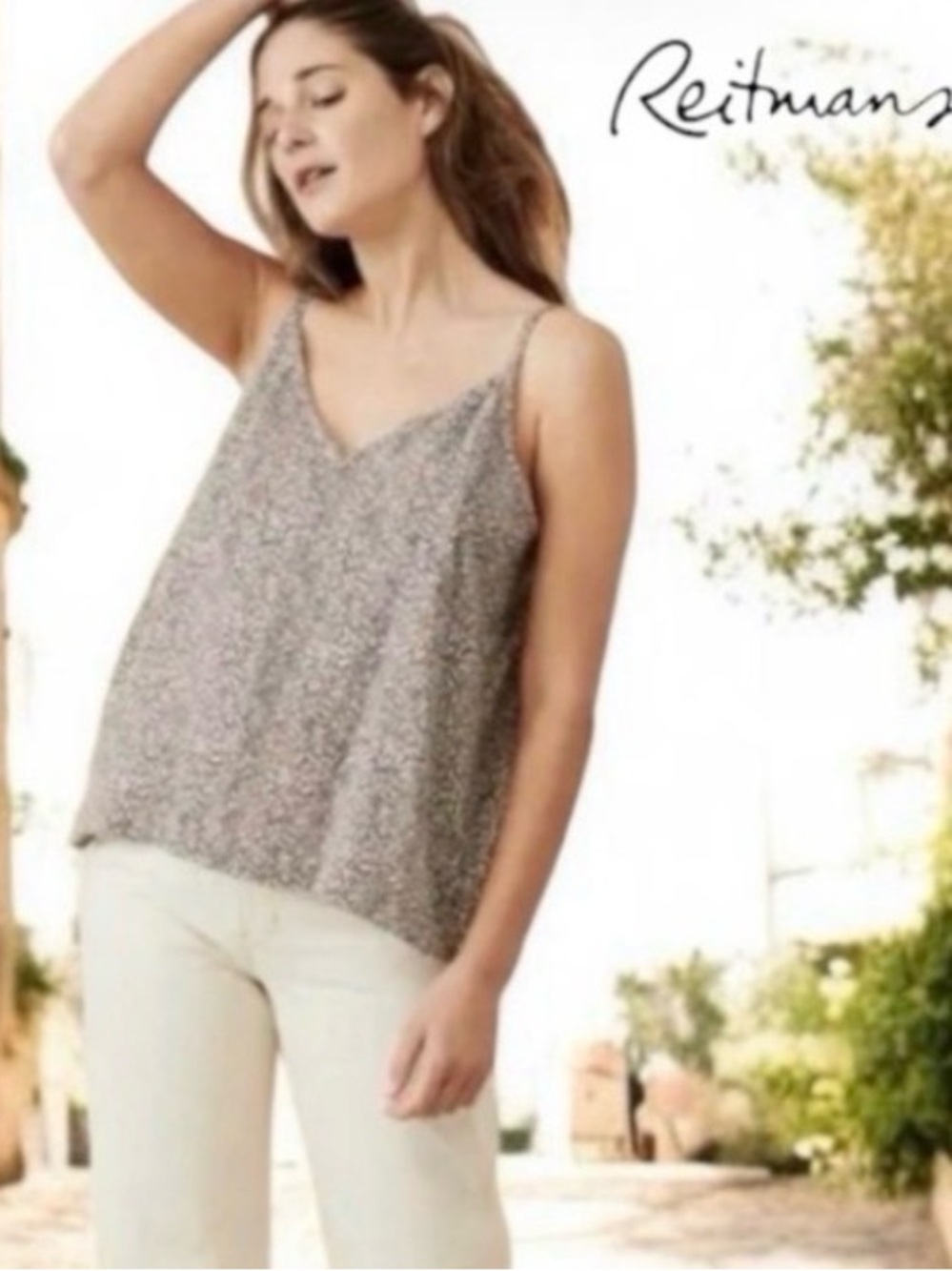 3X Reitmans Pink & Black Double Layer Flowy Animal Print Spotted Cami Tank Top